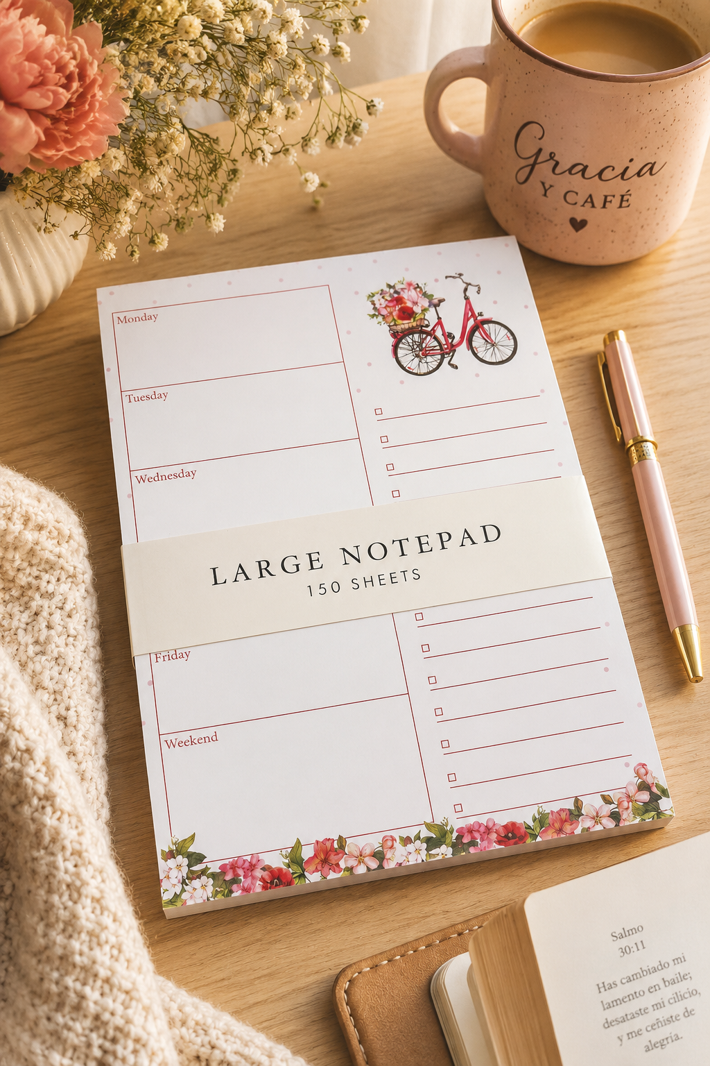 Floral Weekly Note Pad