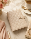 The Grace Collection Jewelry Book – Beige Vegan Leather Jewelry Organizer Book
