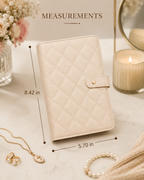 The Grace Collection Jewelry Book – Beige Vegan Leather Jewelry Organizer Book