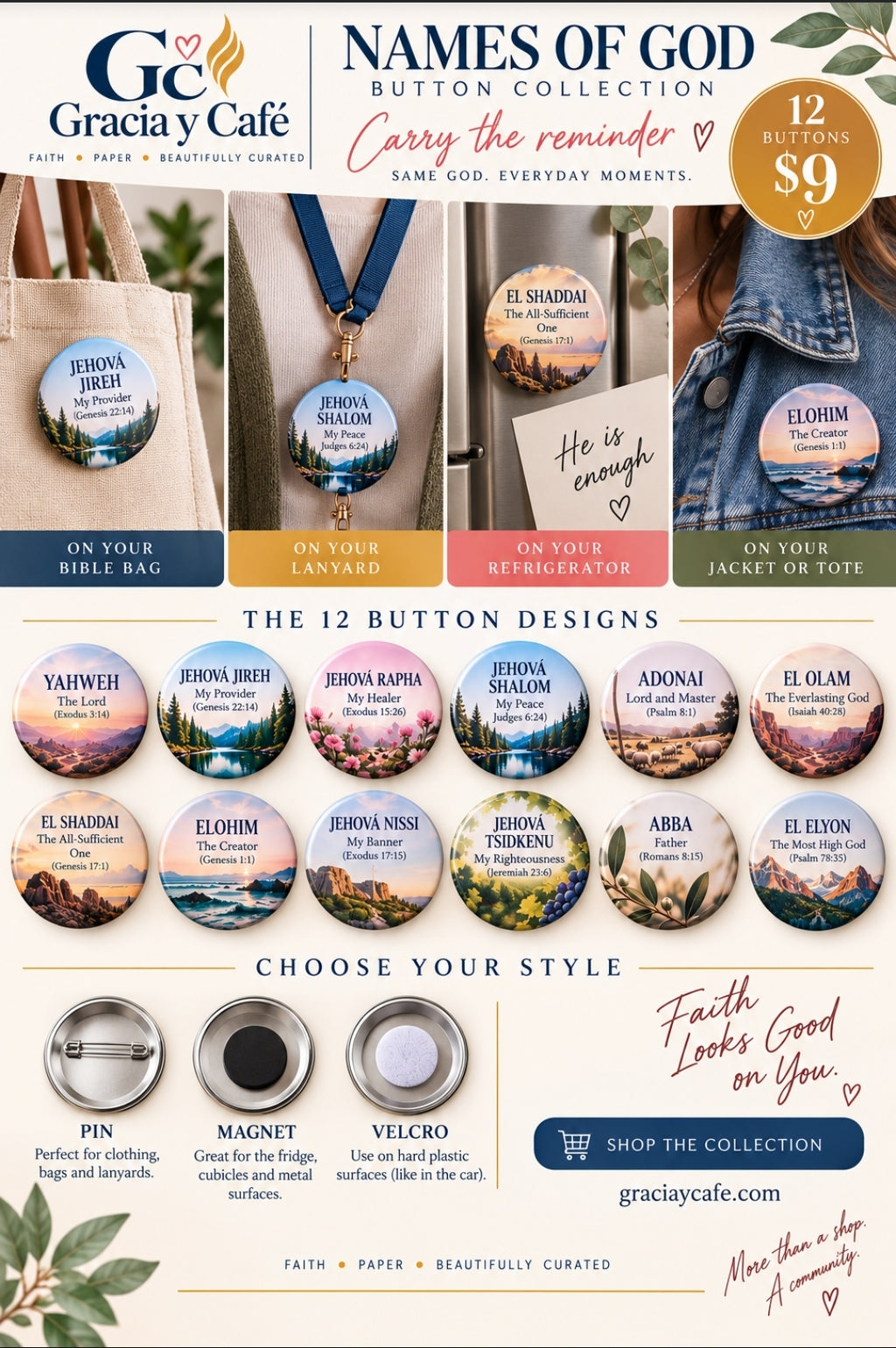 Names of God Pin|Buttons|Magnet